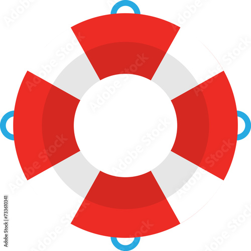 life buoy flat vector icon, transparent background