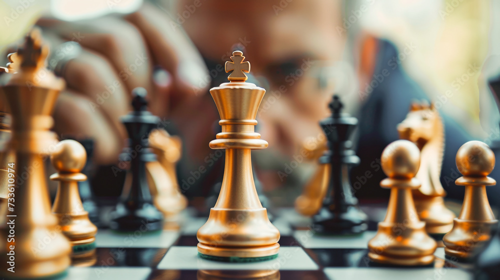 Chess Pieces Arranged on a Chessboard , strategy business Chess Pieces Arranged on a Chessboard , strategy business