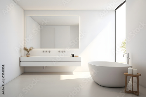 Modern bathroom interior   Interior of modern bathroom with white walls 