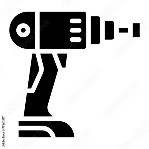  screwdriver, hand drill, cordless, construction and tools, drilling machine, drill tool, drillin Glyph Icon