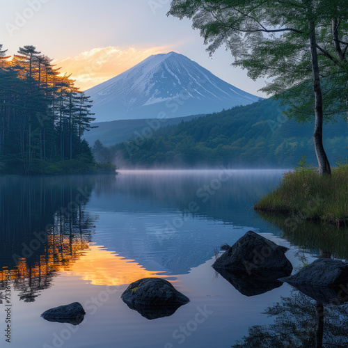 First Light at Mount Fuji: Peaceful and Striking