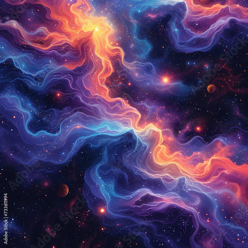 Groovy Space Motifs: Psychedelic Purples and Pinks