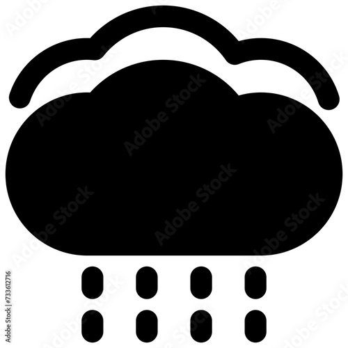 rainy weather vector glyph icon