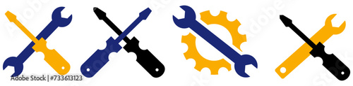 Wrench & Screwdriver icon set.