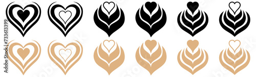 coffee late Art icon. Hot coffee logo icon Symbol.