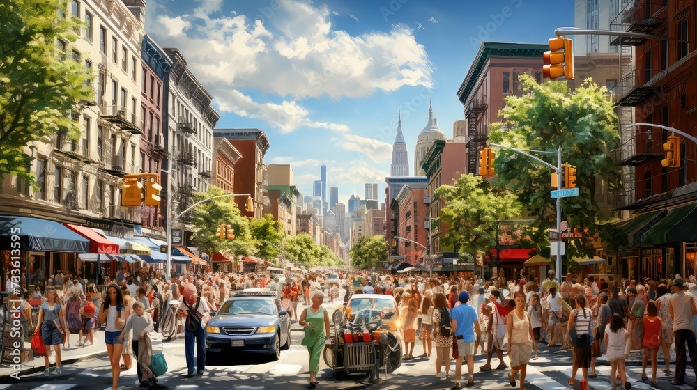 Fototapeta premium hustle busy street
