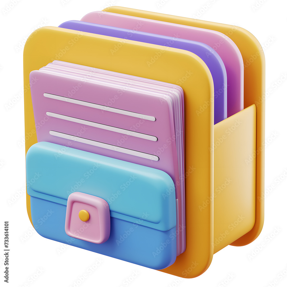 3d rendering files icon toon style 3d rendering files icon toon style