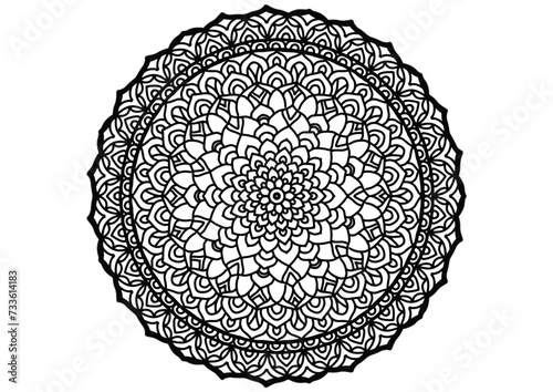 Flower mandala decorative element vintage oriental pattern Vector illustration Islam, Arabian, Indian, Moroccan, Spanish, Turkish, Pakistani, Chinese, mystical, Ottoman patterns, coloring book page.
