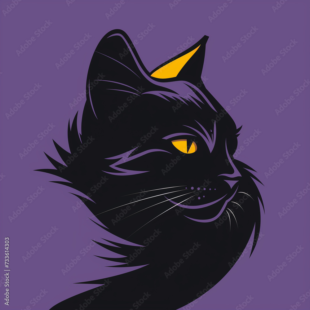 ベクターデザインの猫のロゴ。単色の背景の動物のロゴ。アイコン。シンボル。
vector design cat logo. animal logo on single color background. icon. symbol. [generative ai]