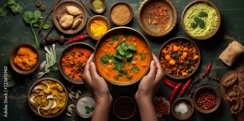 Curry Delight  Exploring Indian Cuisine with Vibrancy generative ai
