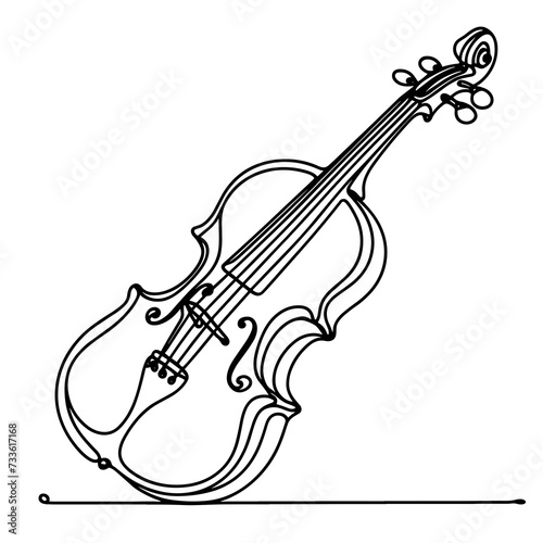 Violin in a line drawing style