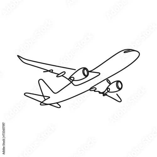 Airplane in line drawing style