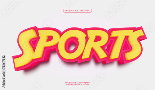 Sports 3d editable premium vector text effect