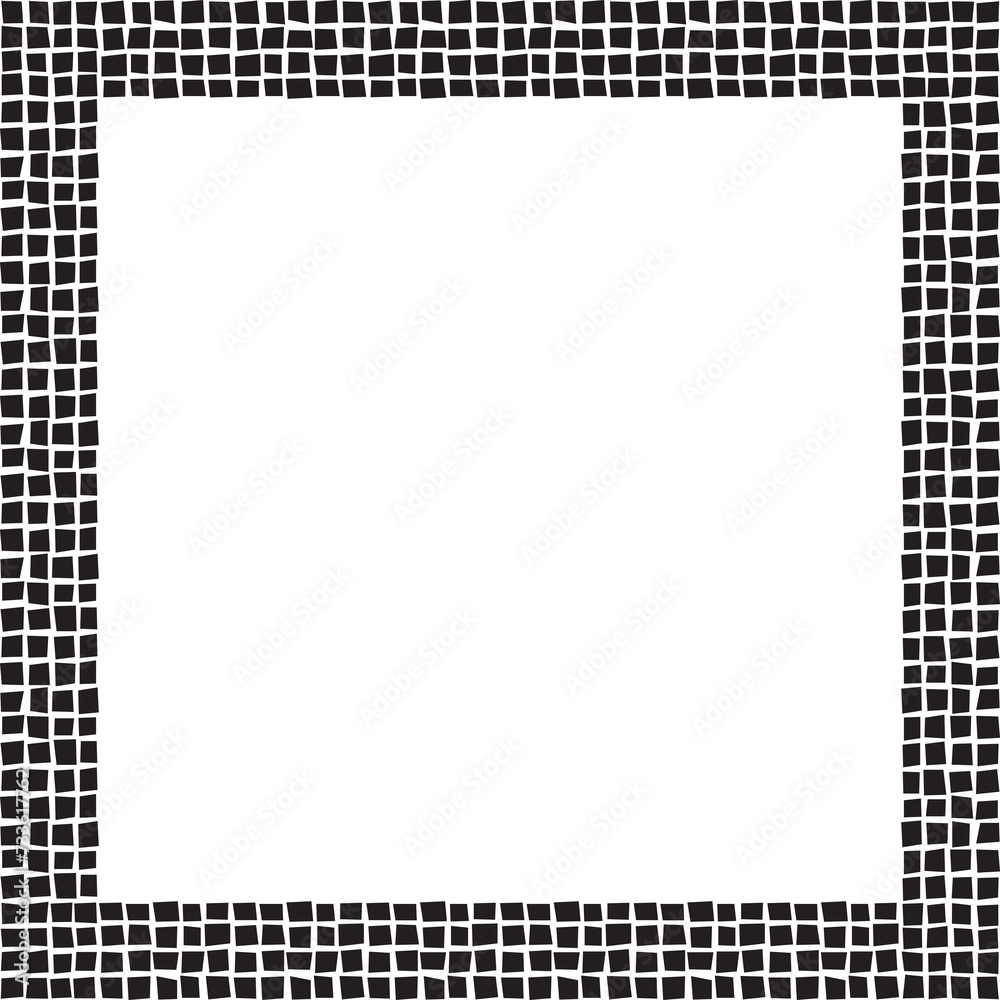 black mosaic square frame border