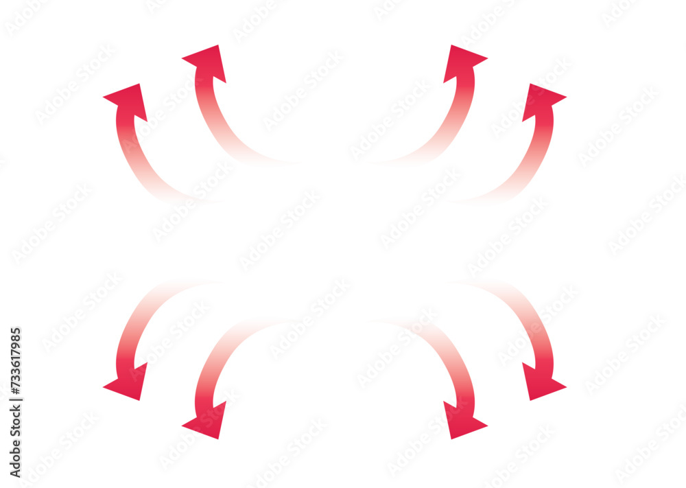 Obraz premium 上と下に広がりのある矢印