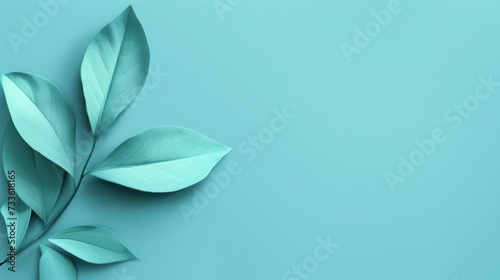Blue Horizon Leaf Stroke Variant Edition on blue background