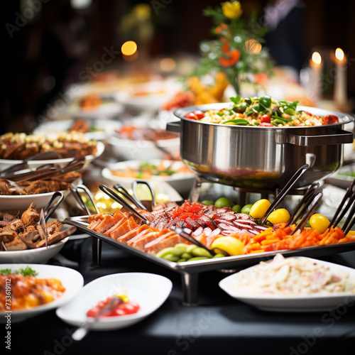  Catering food. Cuisine Culinary Buffet Dinner Catering Dining Food Celebration Party Concept 