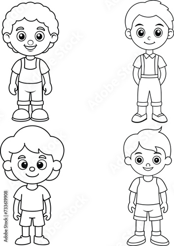 vector man in Four different costumes