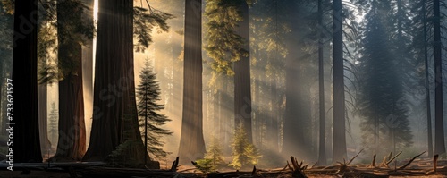Sequoia National Park in the Sierra Nevada in California, United States of America. Largest sequoia trees