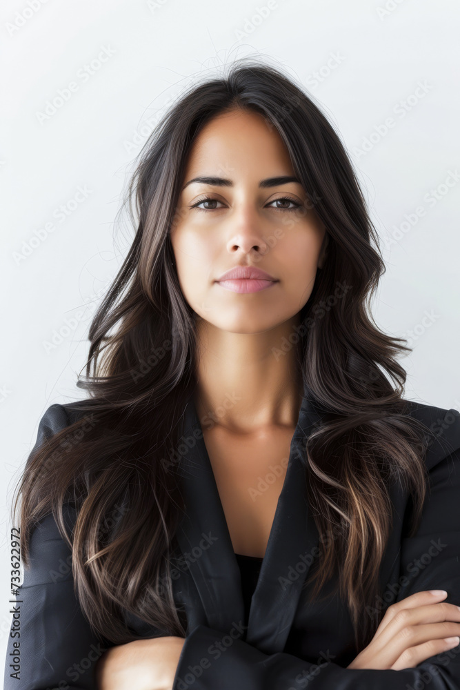 Indian businesswoman portrait with a white copy space background Indian businesswoman portrait with a white copy space background
