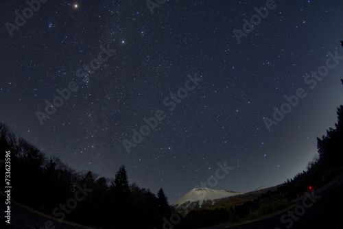 富士と北天の星空 photo
