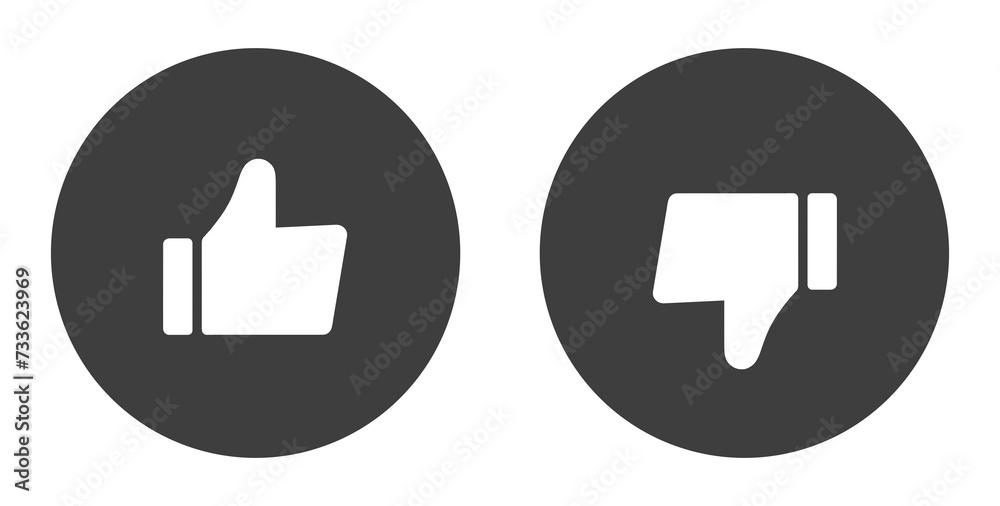 シンプルな黒色のグッドマークとバッドマーク
