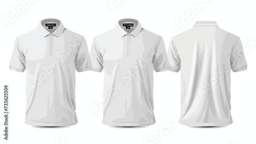 Plain polo t-shirt template. Vector illustration.