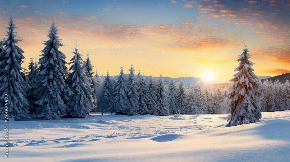 blizzard winter holiday landscape