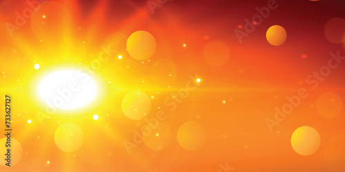 Vector bokeh effect yellow orange and golden shine banner vector illustration