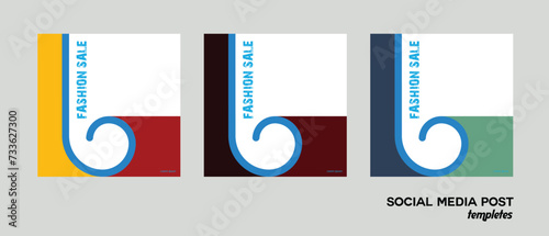 posts on social media vector illustration. Suitable for fashion sale social media post web banner. square template. Minimalist design