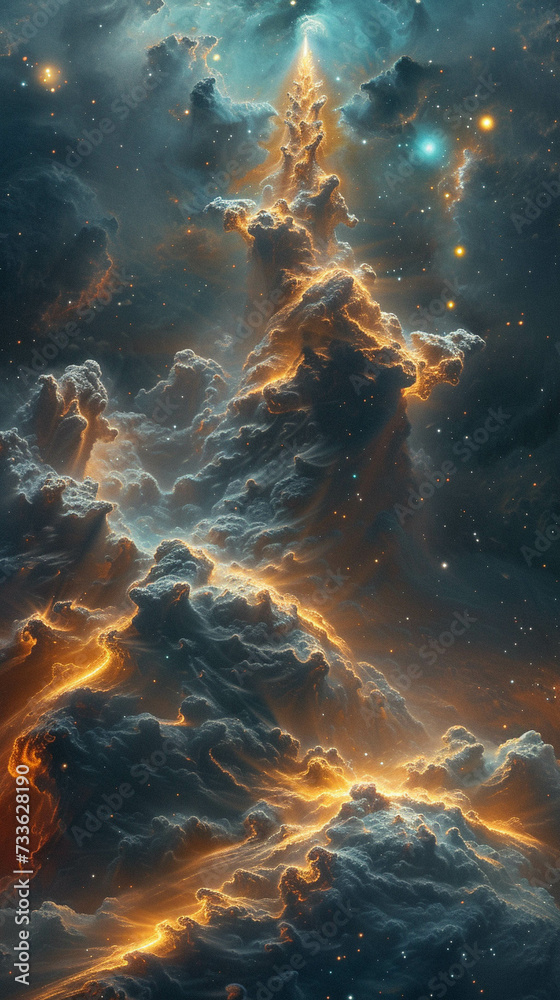 A journey through a nebula seeking modern solace from emotional storms A journey through a nebula seeking modern solace from emotional storms