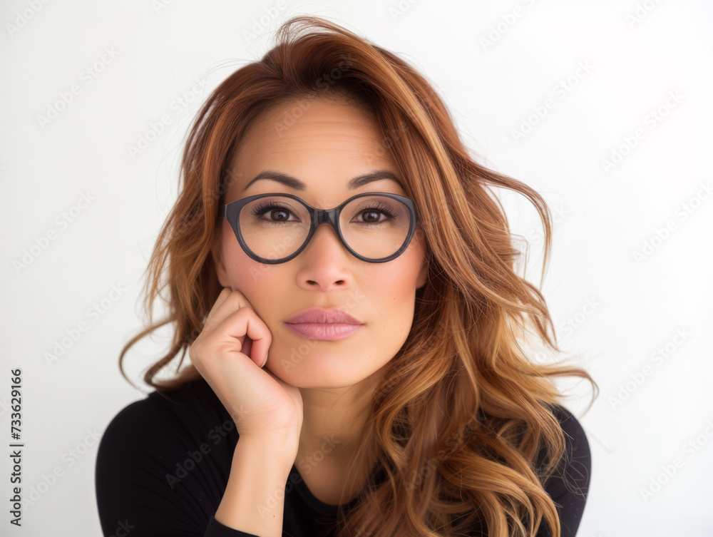 Asian businesswoman portrait with a white copy space background Asian businesswoman portrait with a white copy space background