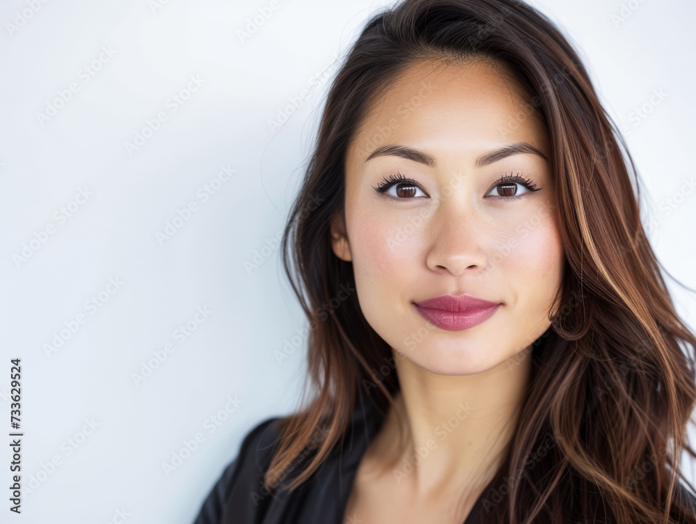 Asian businesswoman portrait with a white copy space background Asian businesswoman portrait with a white copy space background