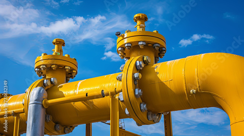 Yellow gas pipeline pipes