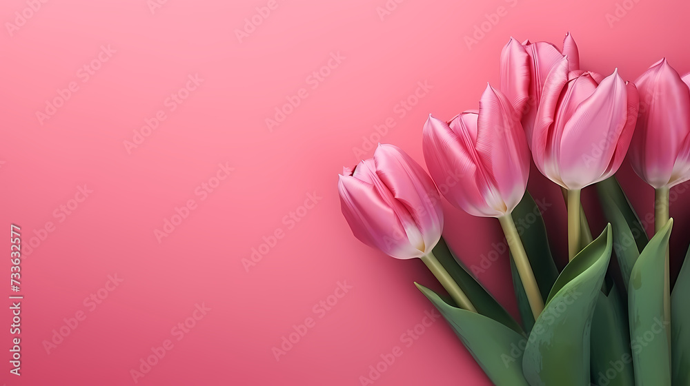 Women's Day, Valentine's Day, Mother's Day background concept, empty floral background with copy space