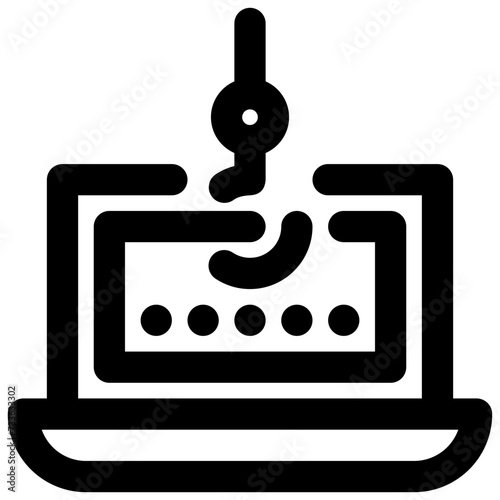 password hacking vector outline icon