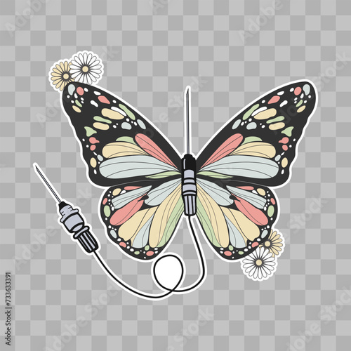 Butterfly IV Sticker, Intravenous Sticker, Infusion Nurse Sticker, Phlebotomy Sticker, cannula sticker, Nurse stickier