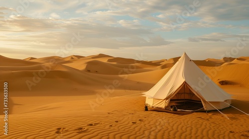 Elite tented camping in the midst of the desert photo