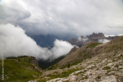 Lastoi De Formin and Cima Ambrizzola from the trail to Nuvolau refuge. © erika8213