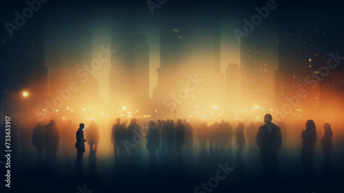 Abstract silhouettes of crowds