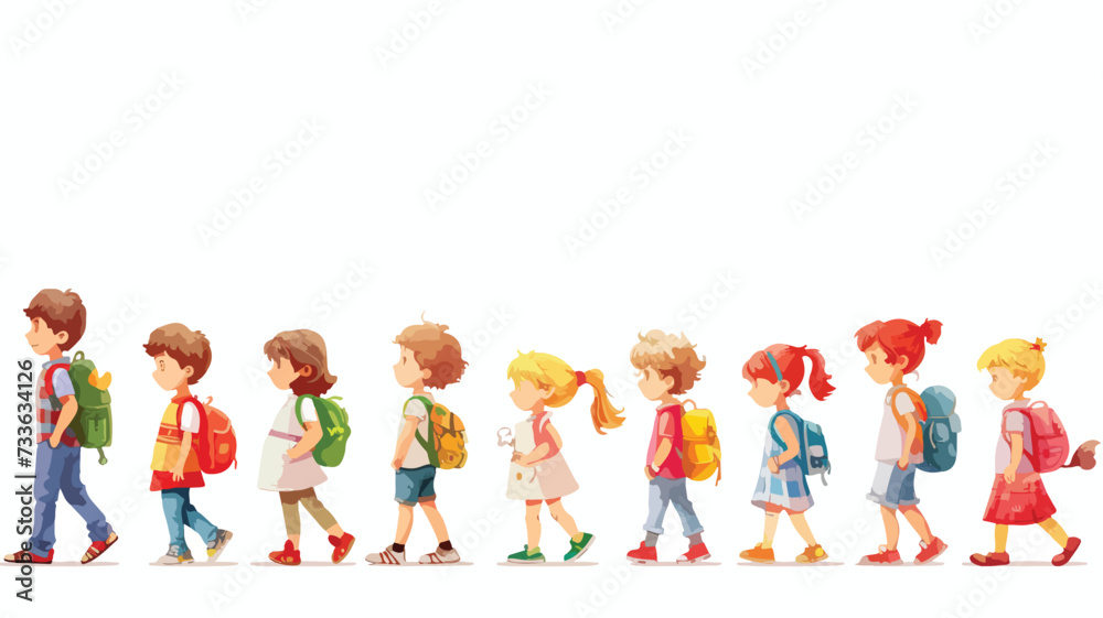 Retro Kids - Clipart Illustration vector