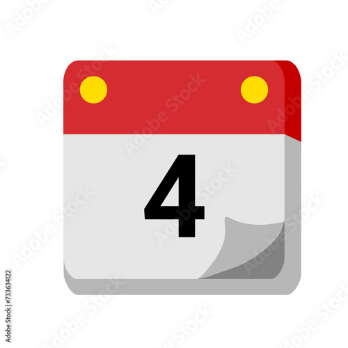 Free Download 4 days of the month calendar isolated on white transparent background for event, birthday, date, month, day, appointment, agenda, business and deadline. empty month for text - GFXLoad