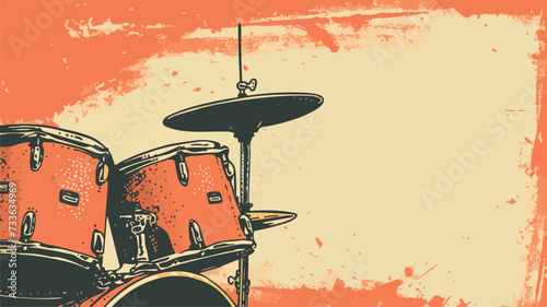 Retro grunge texture cartoon of a drum vector