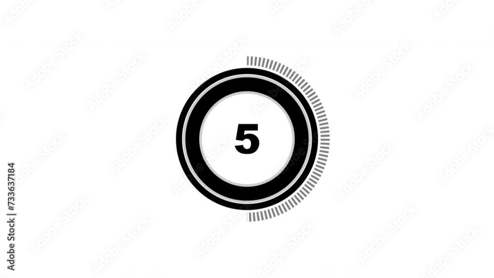 Countdown 4K animation 10 second on white background. 4k video
