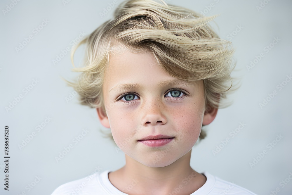 Portrait of a cute little boy with blond hair and blue eyes Portrait of a cute little boy with blond hair and blue eyes