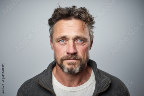 Portrait of a handsome middle-aged man with a beard.