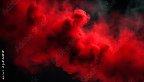 A vivid red smoke, swirling against a dark backdrop, creating a mystical aura. Ideal for themes of mystery, energy or art. The composition highlights the smoke’s fluid motion. © LADALIDI