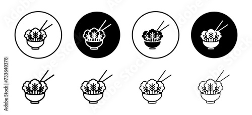 Kimchi vector icon set collection. Kimchi Outline flat Icon.