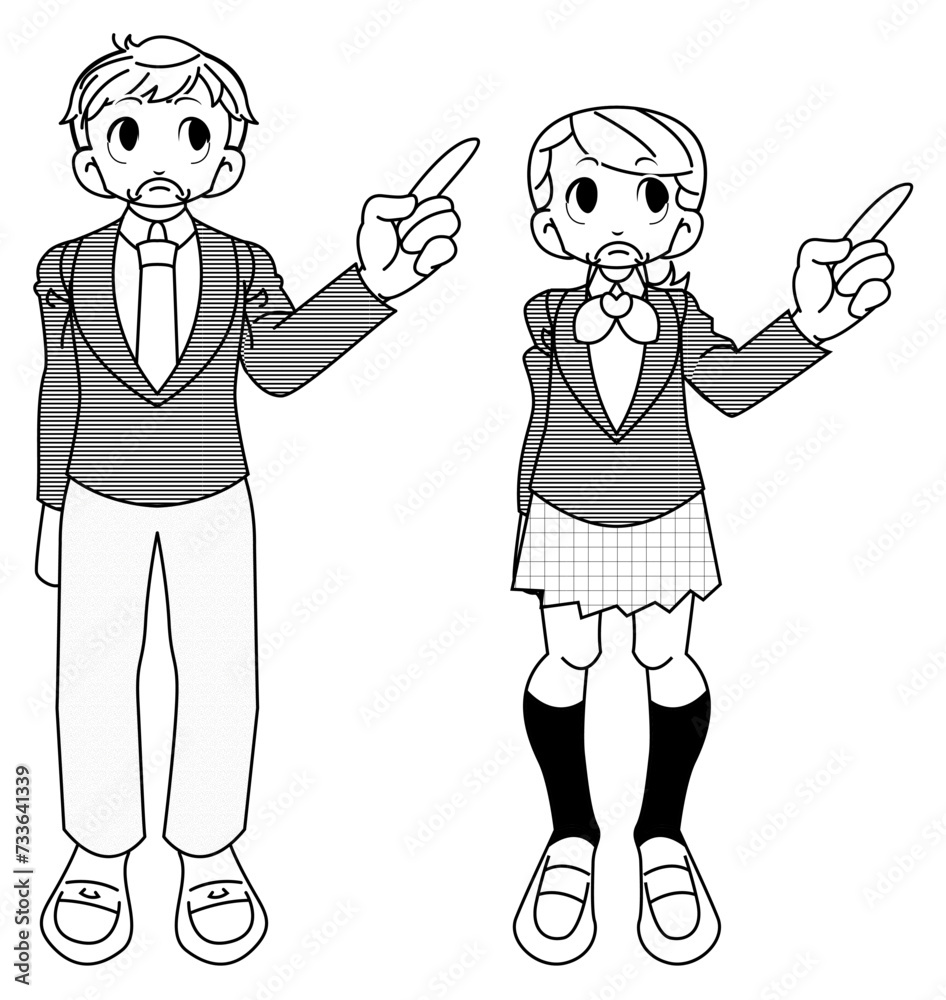 リアクションする学生 リアクションする学生