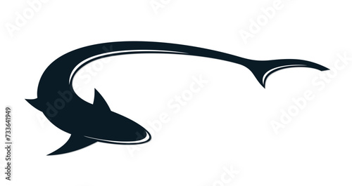 The symbol of a blue stylized fish.